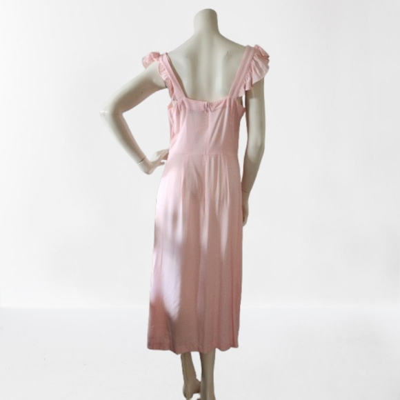 LOFT Midi Dress Womens 6 Pink Polka-dot Sleeveless NEW - Picture 3 of 9